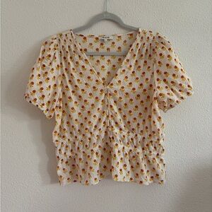 Madewell Sophia wild calendula blouse 100% cotton size XL